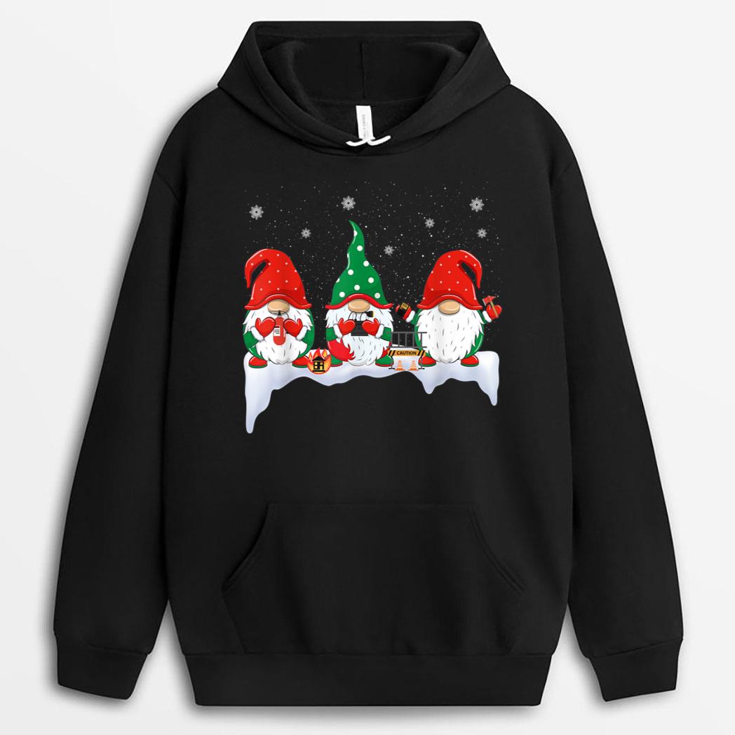Fun Firefighter Gnomes Christmas Gnomies Firefighter Squad T-Shirt