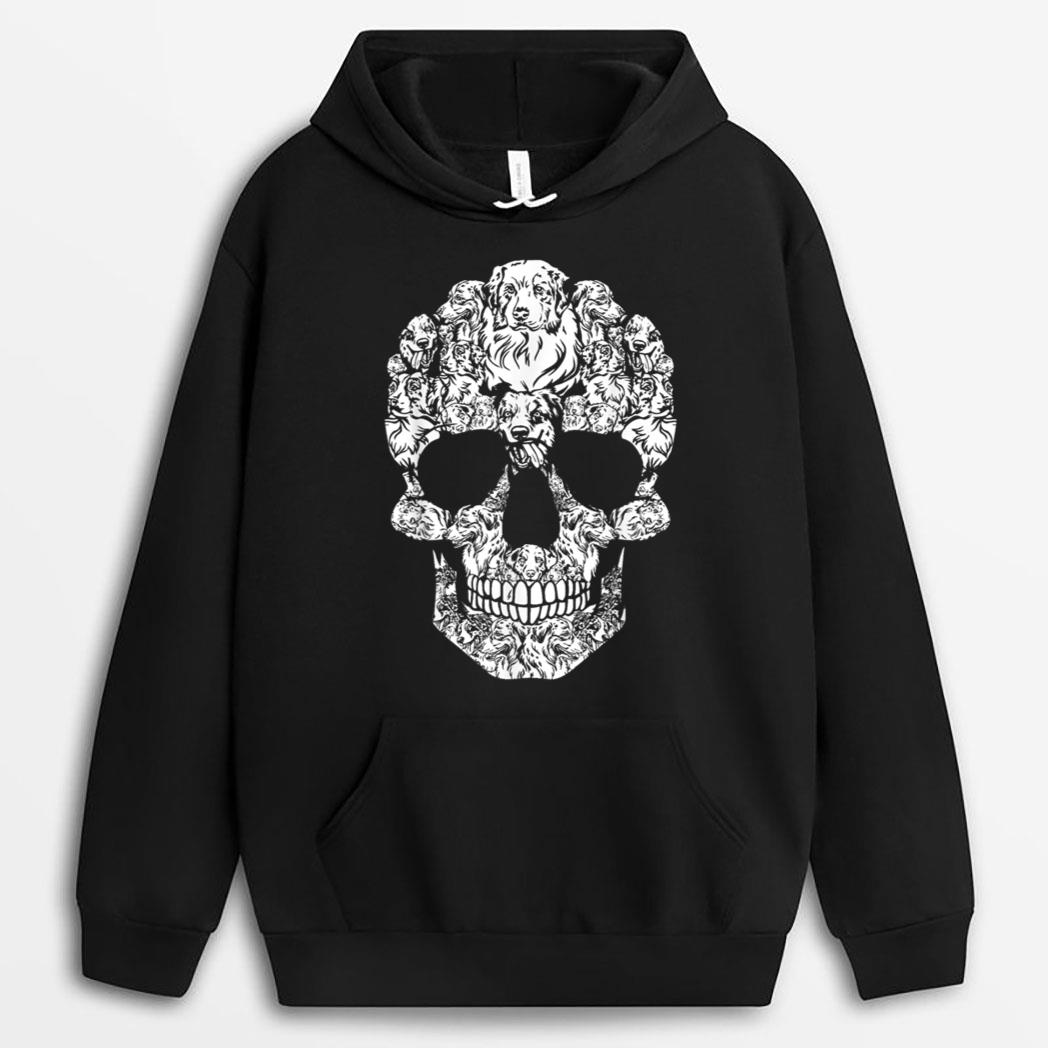 Funny Australian Shepherd Dog Skull Halloween Costume T-Shirt