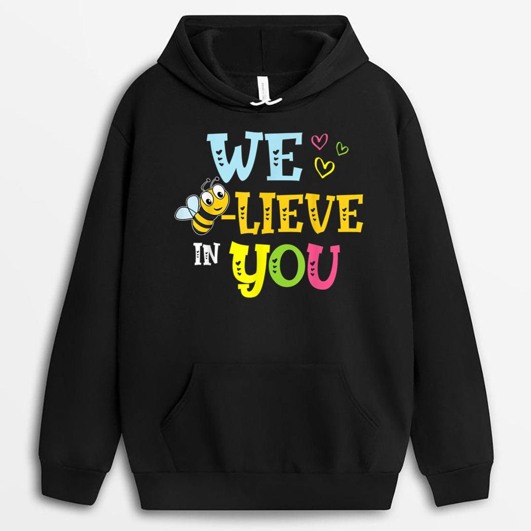Funny Bee Testing Believe In You Rock The Test Day Teacher T-Shirt
