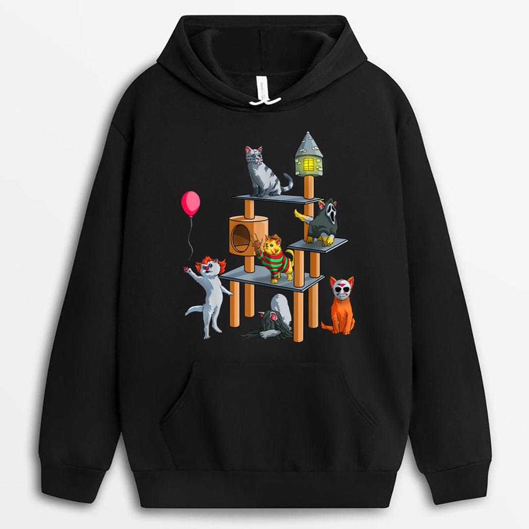 Funny Cat Horror Movies Cute Halloween for Cat Kitty Lovers T-Shirt