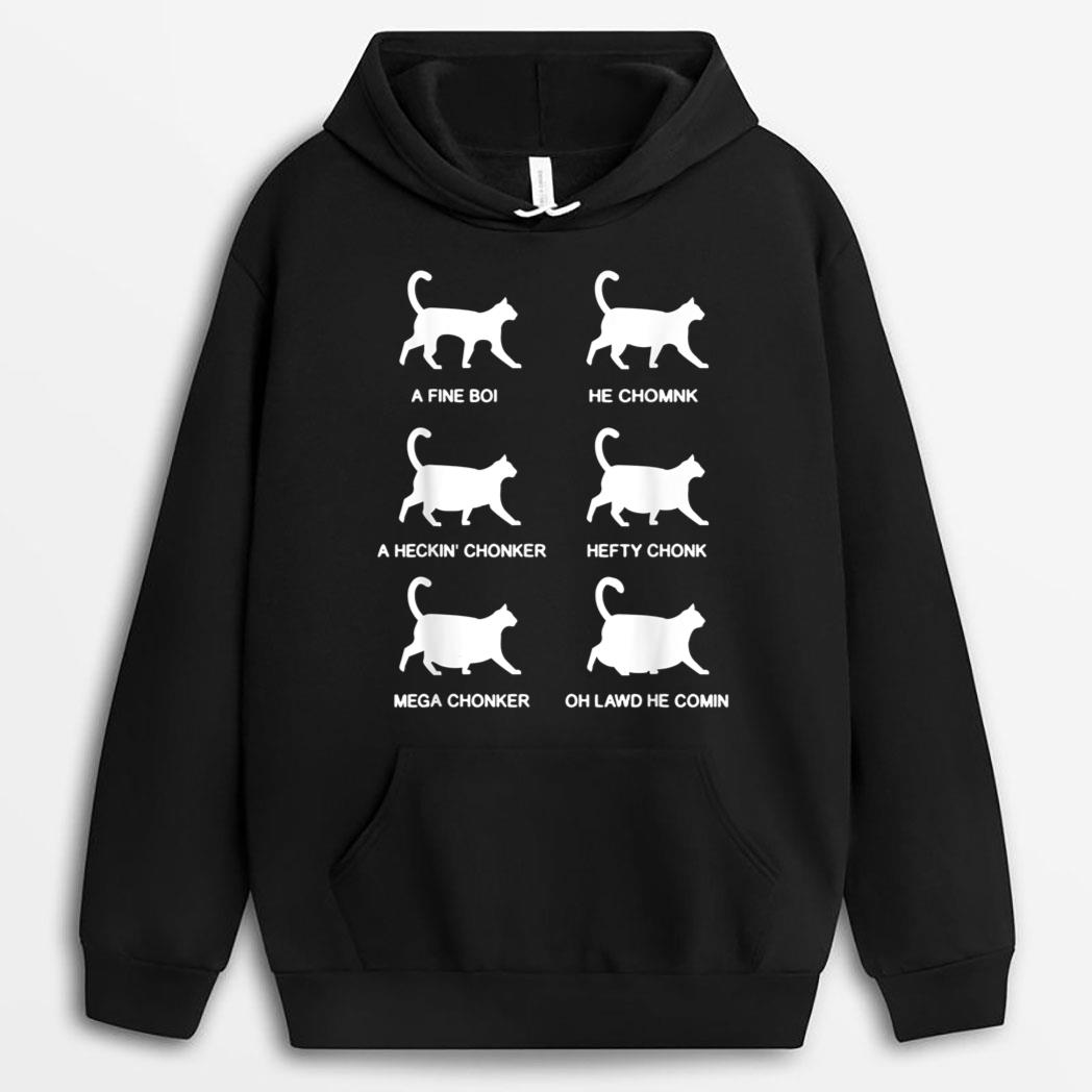 Funny Cat Meme Shirt Chonk Cat Evolution Chart For Cat Lover T-Shirt