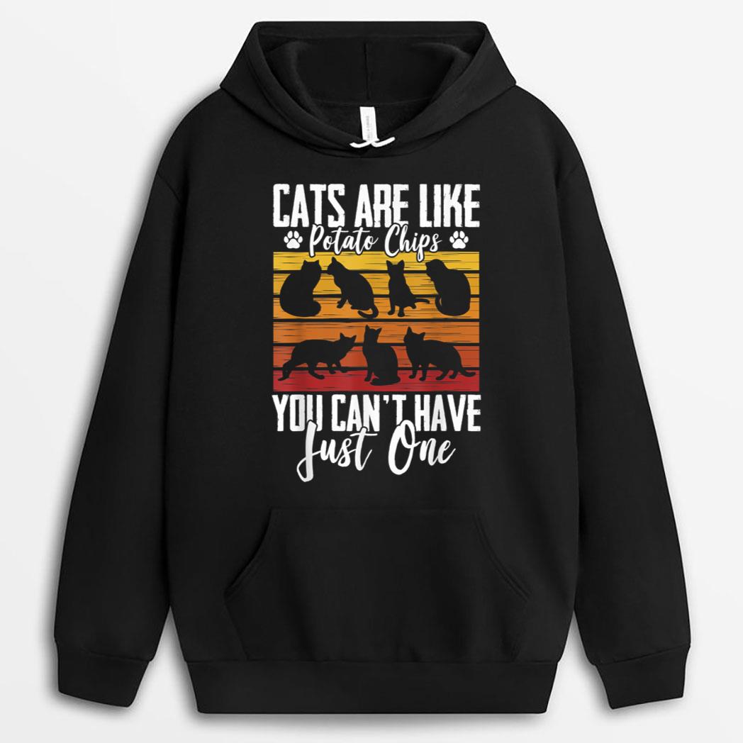 Funny Cat Owners Cat Lovers Cats Are Like Potato Chips T-Shirt