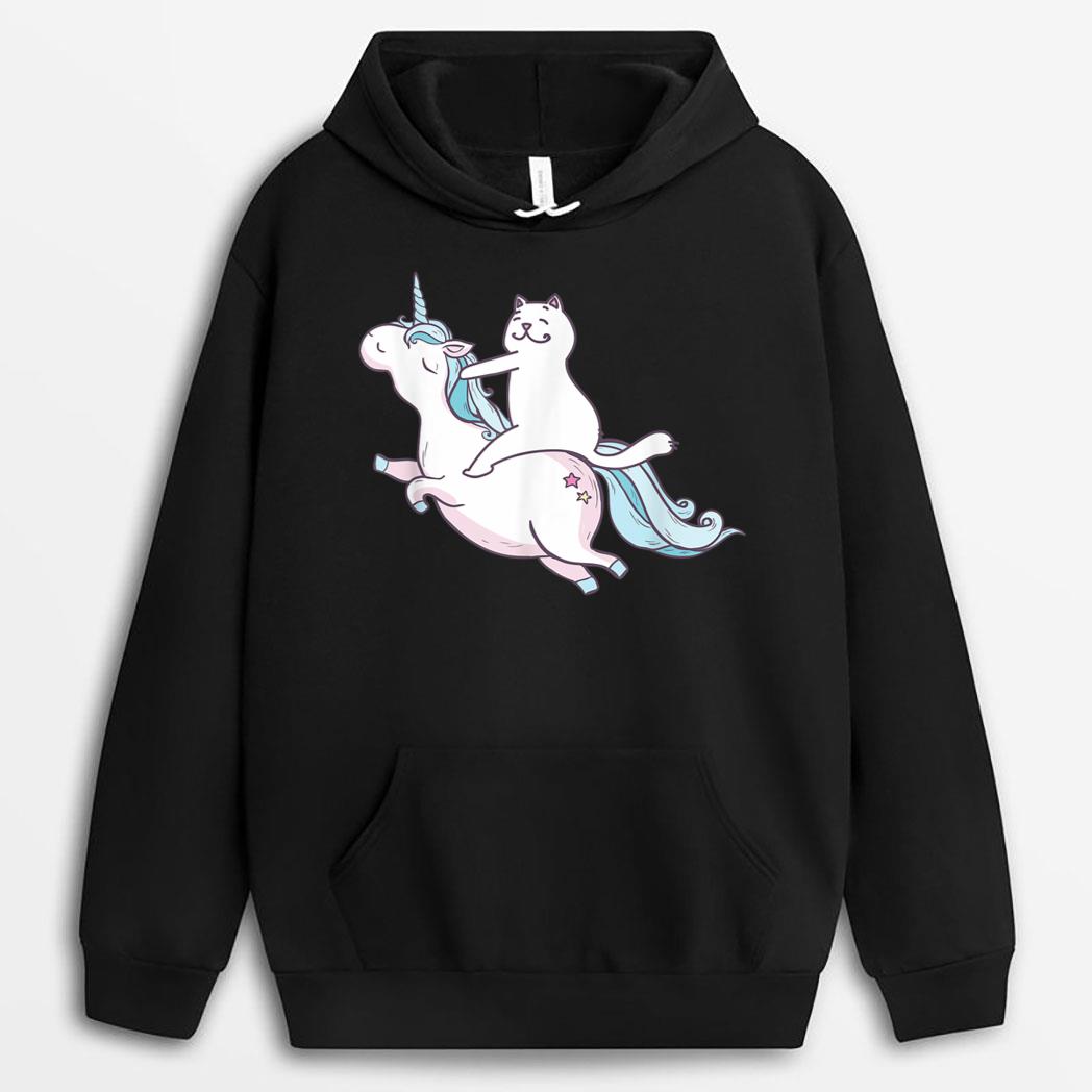 Funny Cat Riding Unicorn T-Shirt Hipster Always Be You Kitty T-Shirt