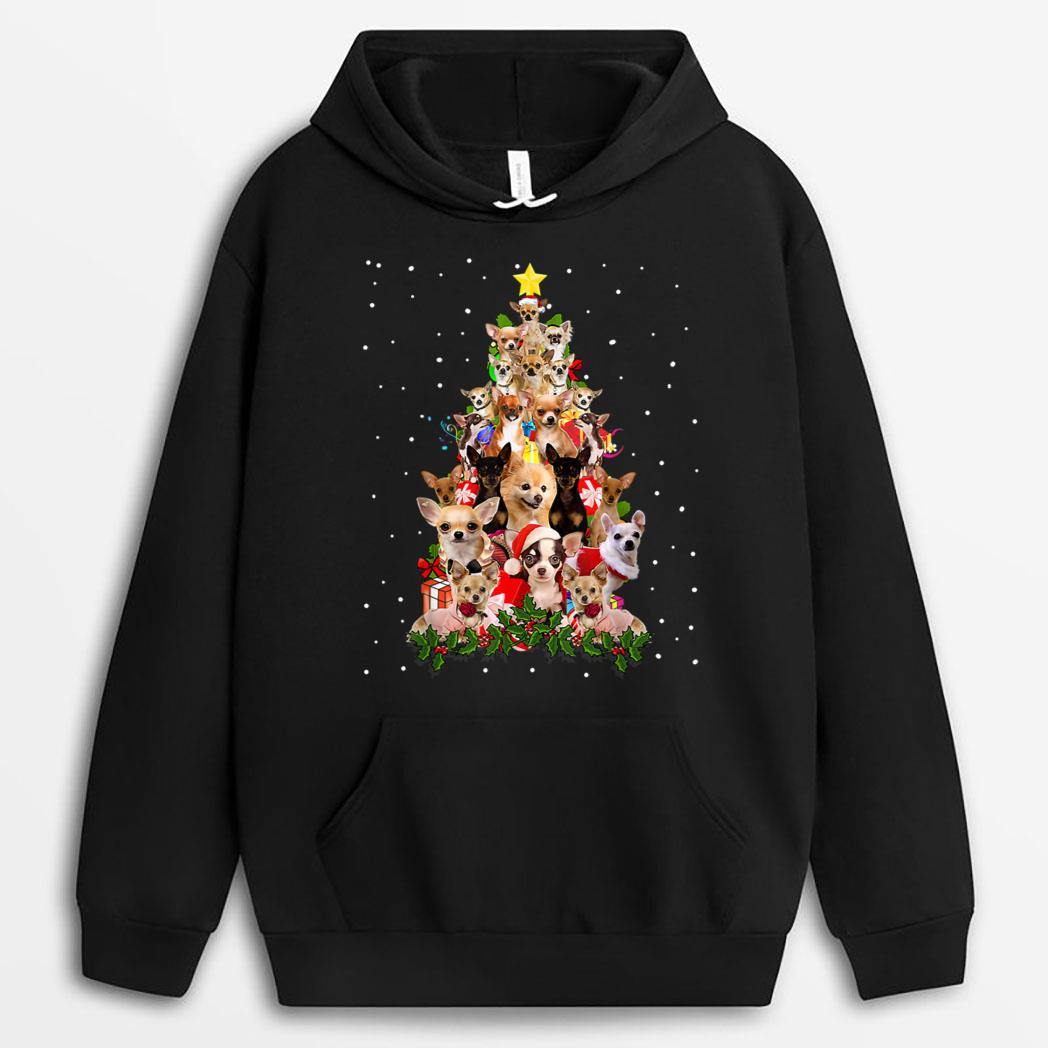 Funny Chihuahua Christmas Tree Xmas For Chihuahua Dogs Lover T-Shirt