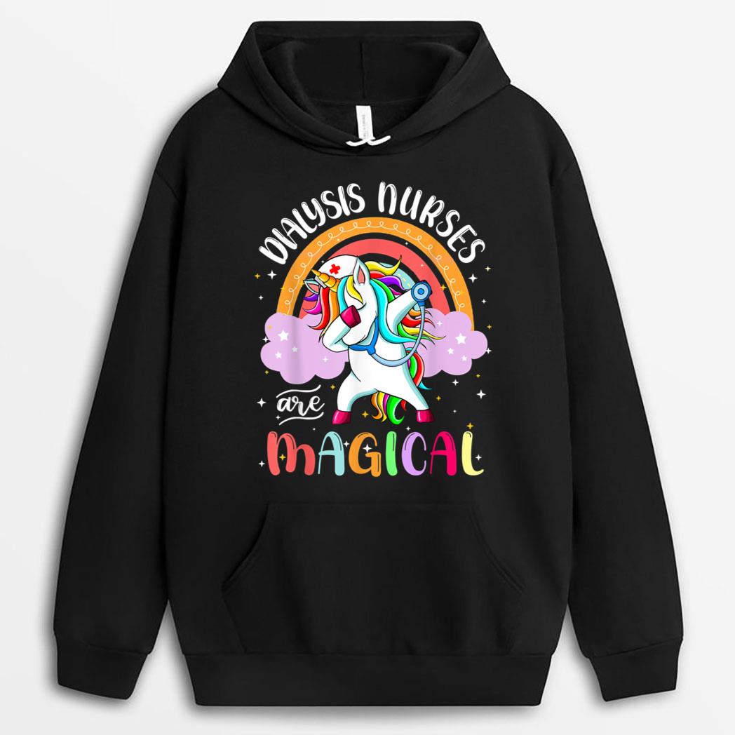 Funny Dialysis Nurse RN Rainbow Kidney Unicorn Dabbing Lover T-Shirt