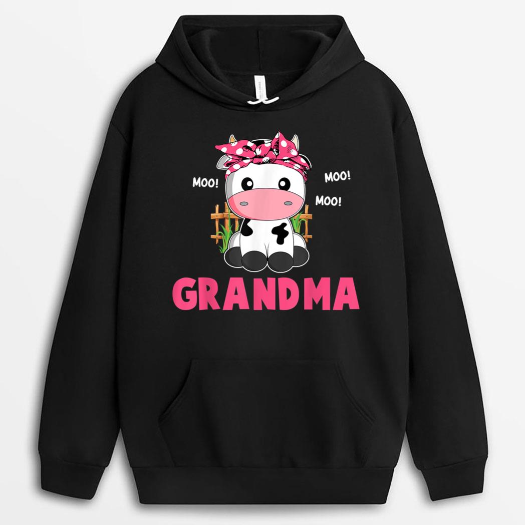 Funny Grandma Cow Cute Cow Farmer Birthday Matching Family T-Shirt