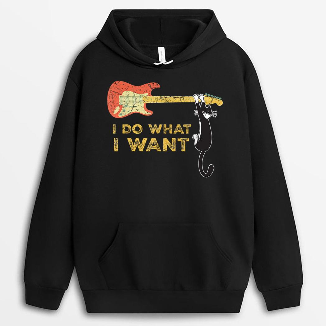 Funny Guitar Lover gifts, Retro I do what I want with my cat T-Shirt