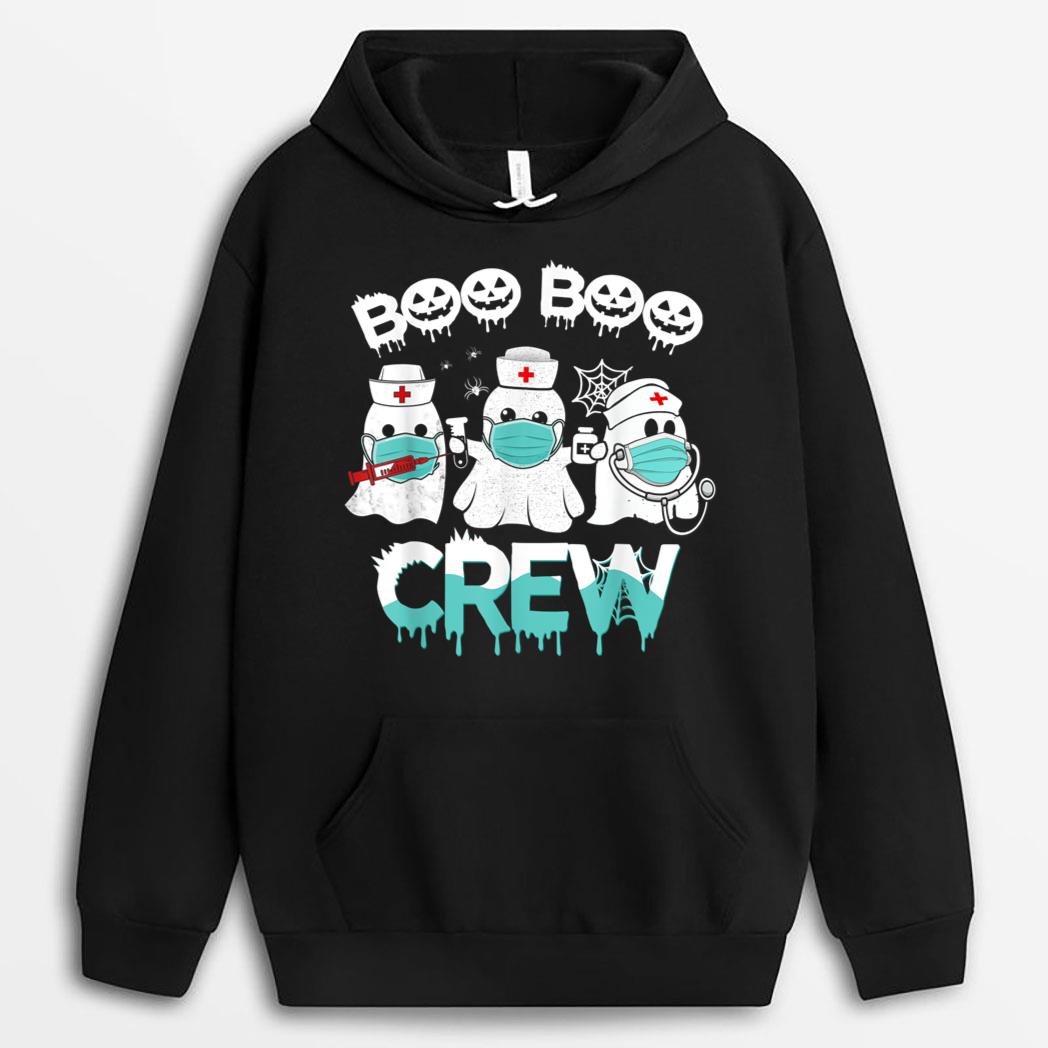 Funny Halloween Boo boo Crew Nurse Ghost Costume Matching T-Shirt