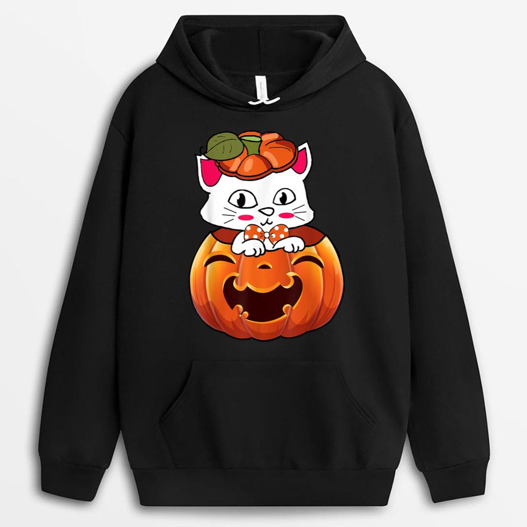 Funny Halloween Jack-O-Lantern Pumpkin Cat Gifts T-Shirt
