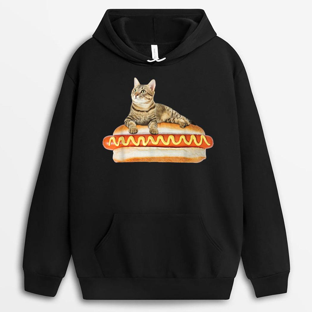 Funny Hot Dog Cat  by Zany Brainy, Cute Kitty Food T-Shirt