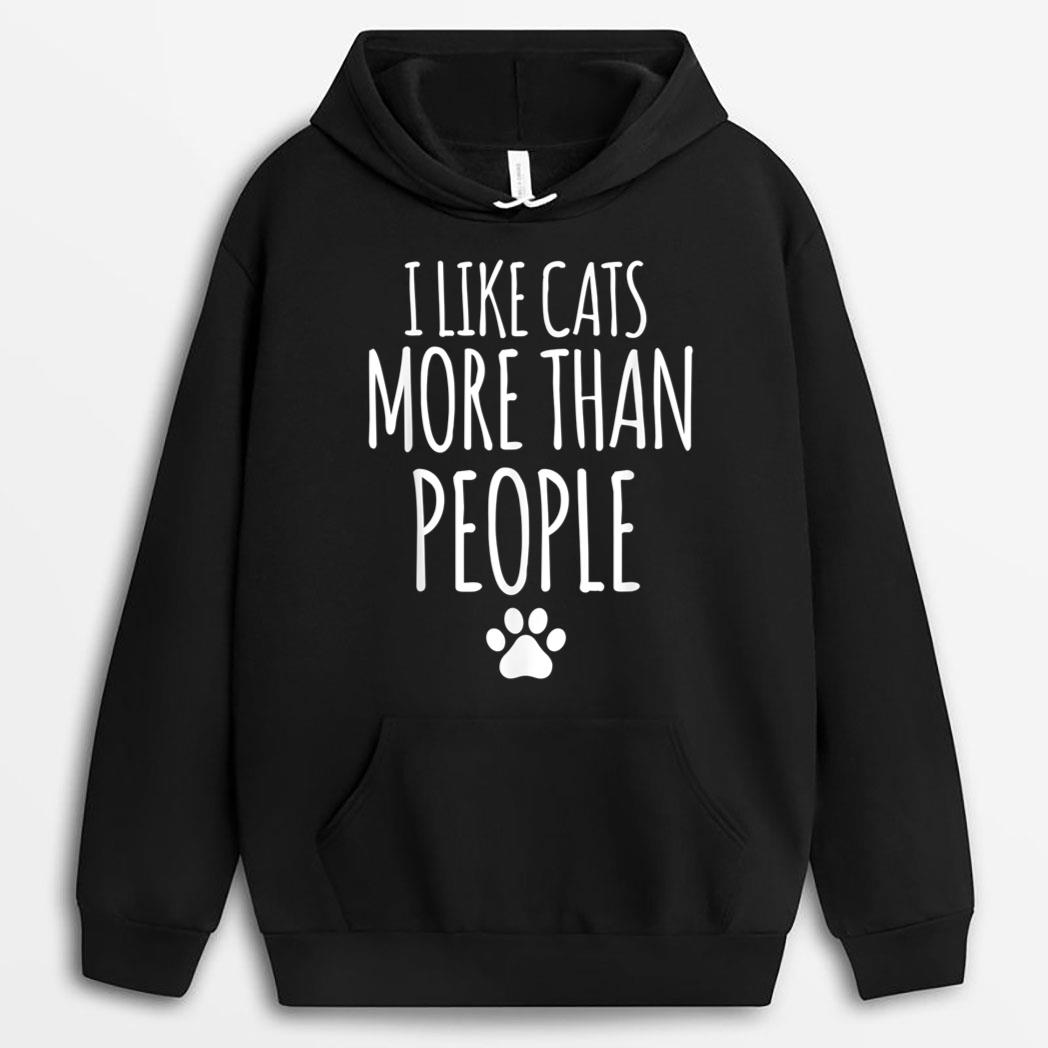 Funny I Like Cats More Than People T-Outfits For Cats Lover T-Shirt