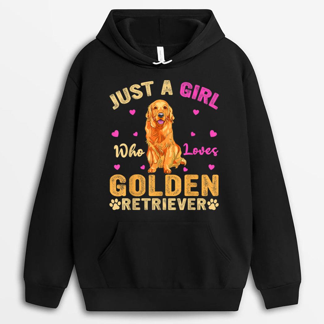 Funny Just A Girl Who Loves Golden Retriever Dog Lover Owner T-Shirt