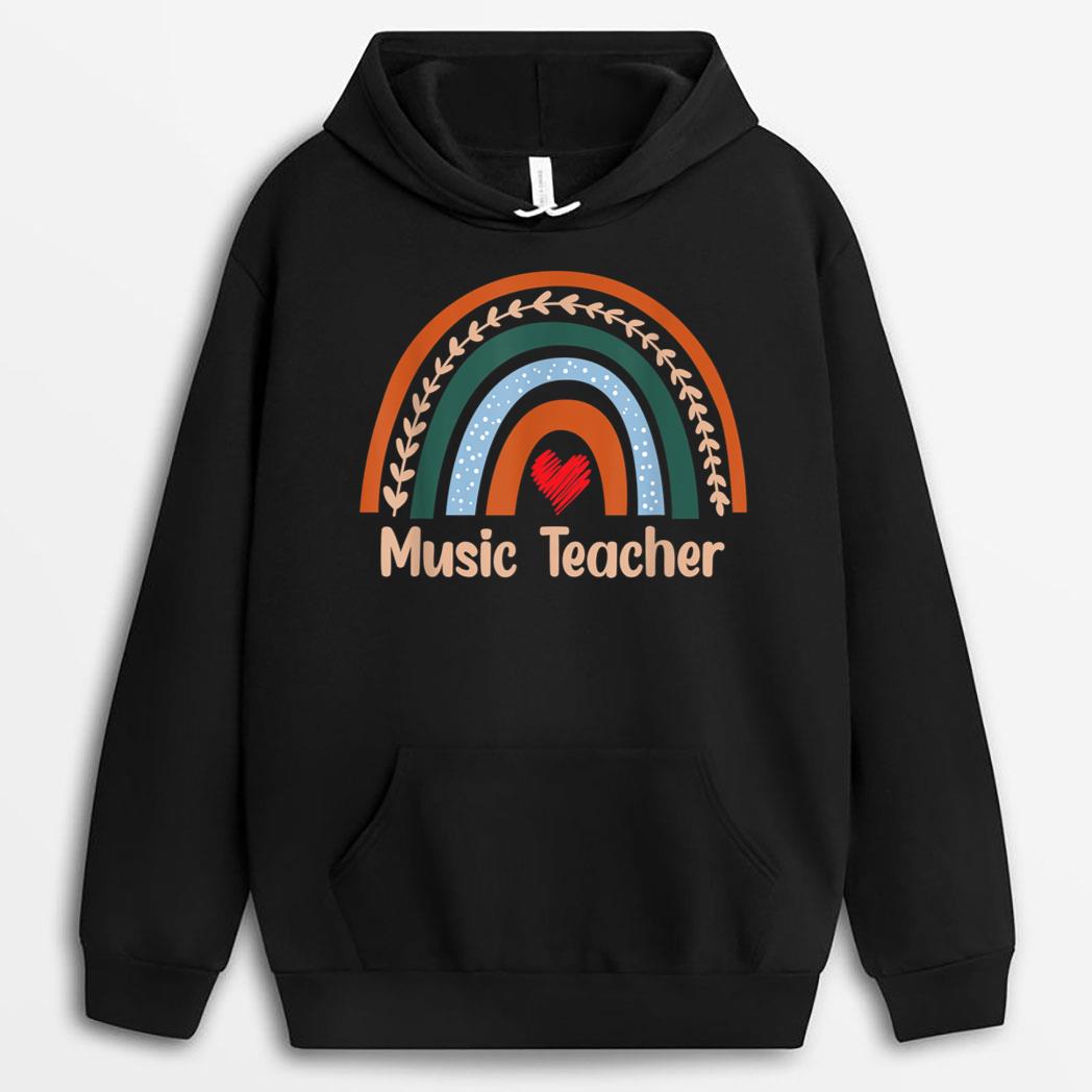 Funny Music Teacher Boho Rainbow Back To School Appreciation T-Shirt