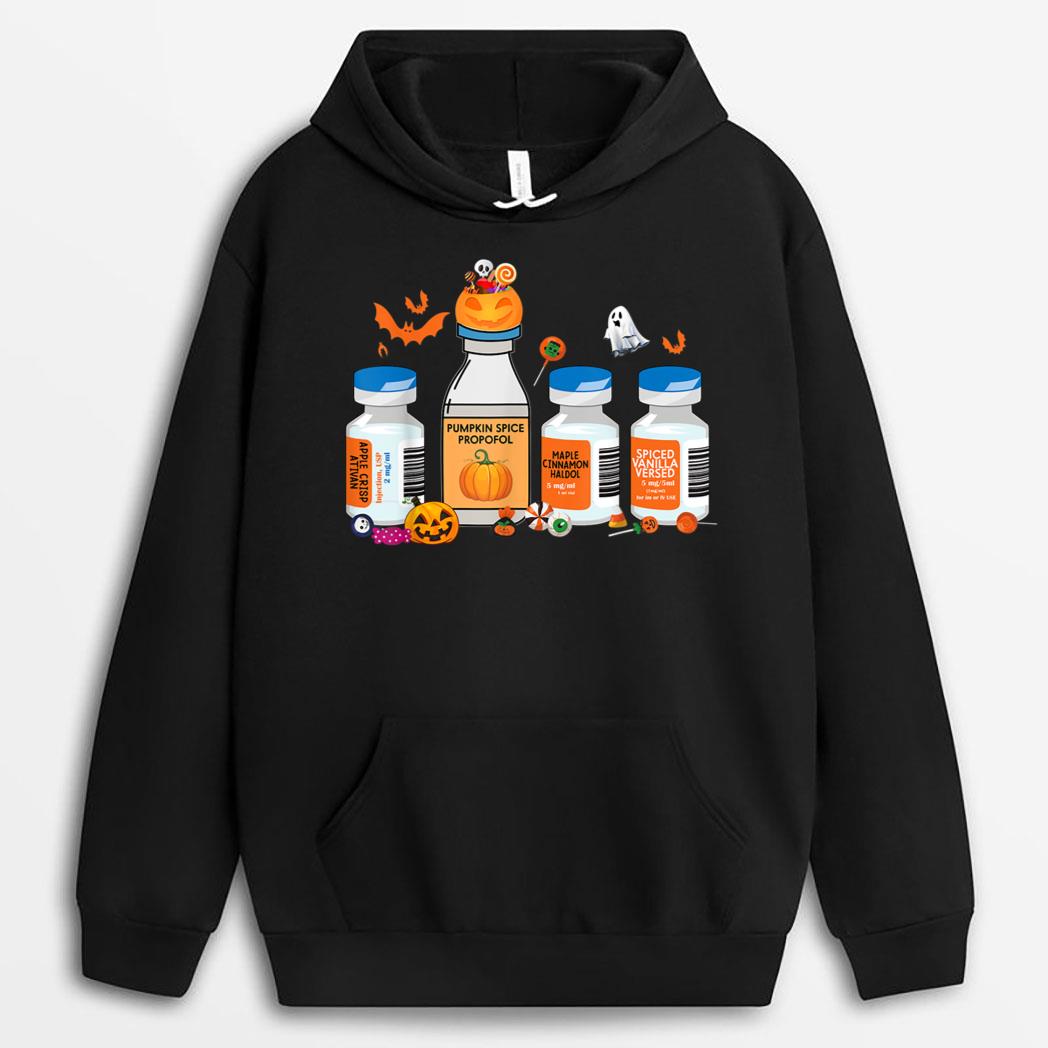 Funny Nurse Halloween Pumpkin Spice Propofol Ativan Haldol Ver 1 T-Shirt