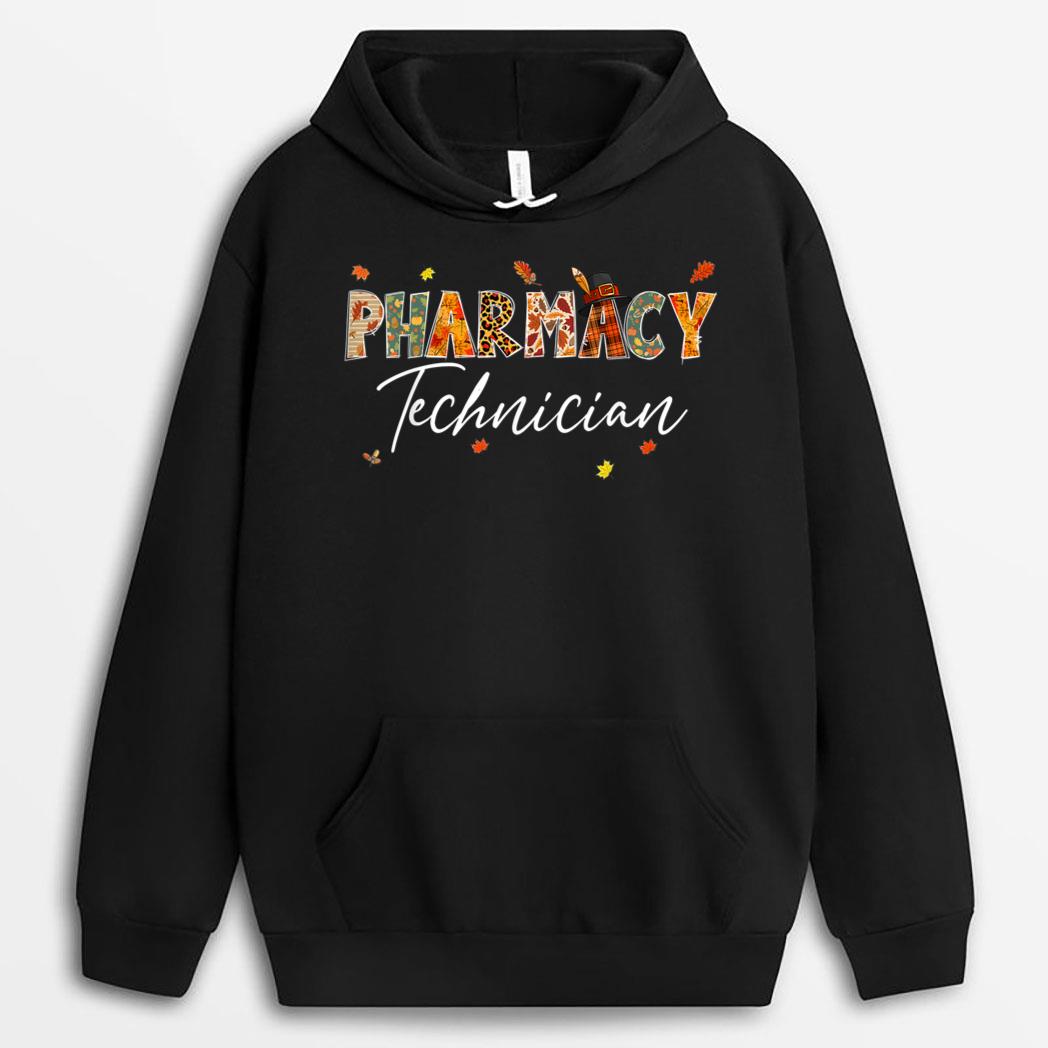 Funny Pharmacy Technician Pumpkin Autumn Tree Fall Leaves T-Shirt