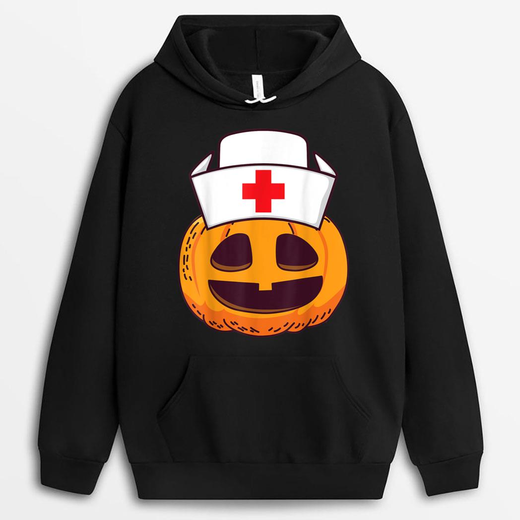 Funny Pumpkin Nurse Doctors Halloween Costume T-Shirt