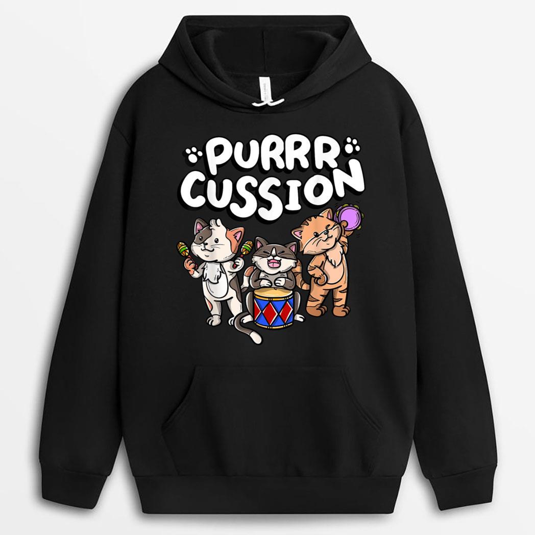 Funny Purrr Cussion Kitty Cat Percussion Player Music T-Shirt