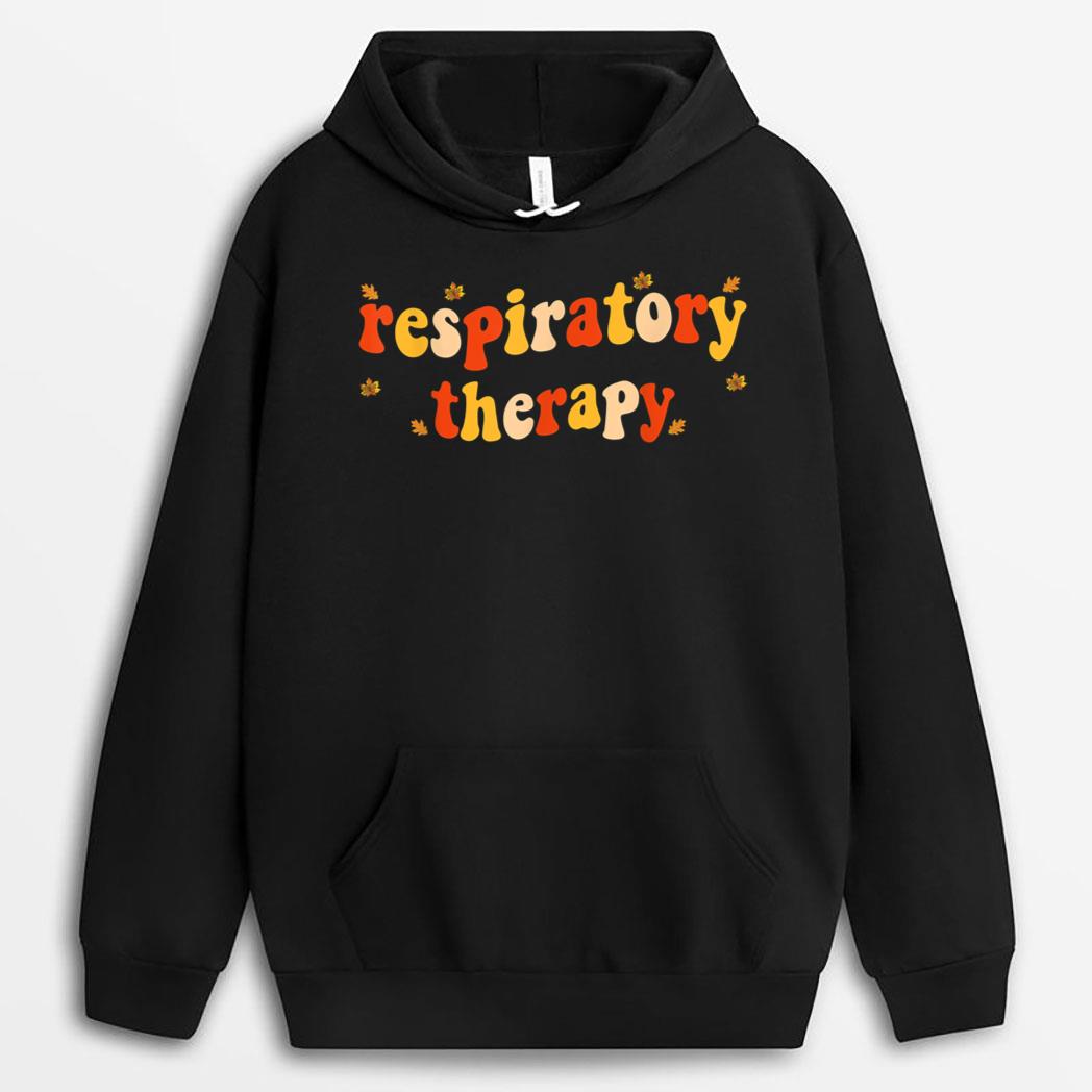 Funny Respiratory Therapy Pumpkin Autumn Tree Fall Leaves T-Shirt