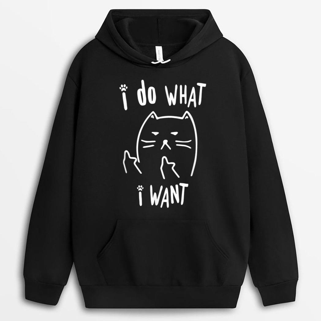 funny black cat I do what I want with my cat meow funny gift T-Shirt